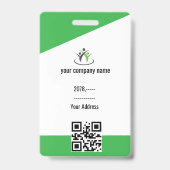 Green | Foto Medewerker Logo of QR CODE Beveiligin Badge (Achterkant)