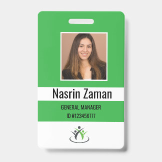 Green | Foto Medewerker Logo of QR CODE Beveiligin Badge