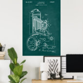 Green | Fotografisch camera patent Poster (Thuiskantoor)