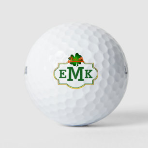 Green Four Leaf Clover Irish Three Initiaal Golfballen