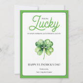 Green Four Leaf Clover Luck Happy St Patricks Day Feestdagenkaart (Voorkant)