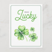 Green Four Leaf Clover Luck Happy St Patricks Day Feestdagenkaart (Voorkant)
