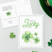 Green Four Leaf Clover Luck Happy St Patricks Day Feestdagenkaart