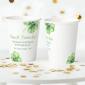 Green Four Leaf Clover Luck Happy St Patricks Day Papieren Bekers