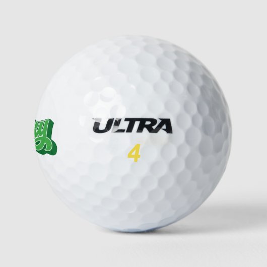 Green Four Leaf Clover Lucky Golf Balls Golfballen (Logo)