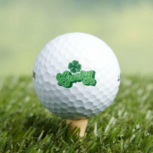Green Four Leaf Clover Lucky Golf Balls Golfballen (Insitu Shirt)