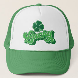 Green Four Leaf Clover Lucky Trucker Hat Trucker Pet