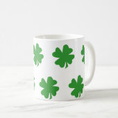 Green Four Leaf Clover Minimal Koffiemok (Voorkant rechts)