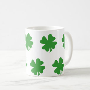 Green Four Leaf Clover Minimal Koffiemok