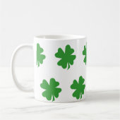 Green Four Leaf Clover Minimal Koffiemok (Links)