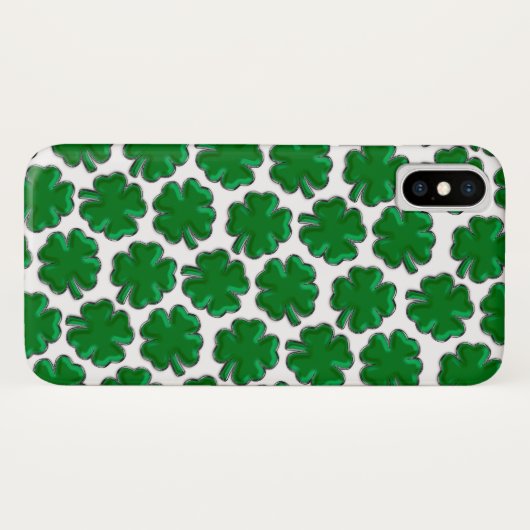 Green Four Leaf Clover Patroon Case-Mate iPhone Case (Achterkant (horizontaal))