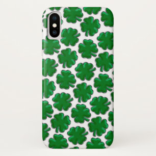 Green Four Leaf Clover Patroon Case-Mate iPhone Case