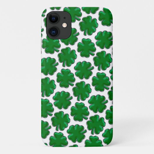 Green Four Leaf Clover Patroon Case-Mate iPhone Case (Achterkant)