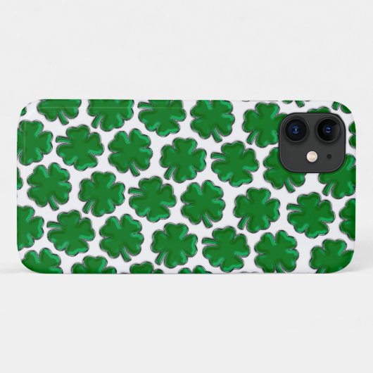 Green Four Leaf Clover Patroon Case-Mate iPhone Case (Achterkant (horizontaal))