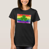 Green Four Leaf Clover Rainbow St Patrick's Day T-shirt (Voorkant)