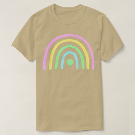 Green Four Leaf Clover Rainbow St Patrick's Day T-shirt (Design voorkant)