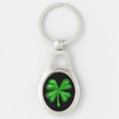 Green Four Leaf Clover Shamrock Sleutelhanger (Voorkant)