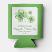 Green Four Leaf Clover Shamrock St. Patrick's Day Blikjeskoeler (Voorkant)