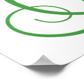 Green Four Leaf Clover with White Floral Bloom Poster (Hoek)