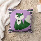 Green Fox op Paarse Sierkussen (Deken)