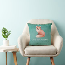 Green Fox Personalized Baby Birth Stats Nursery
