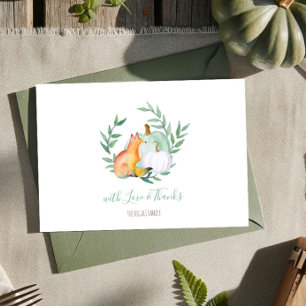 Green Fox Pompoen Woodland Dank u Kaart