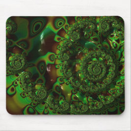 Green Fractal Art Shell Muismat