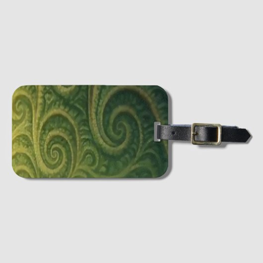 Green Fractal Bagagelabel (Voorkant (horizontaal))