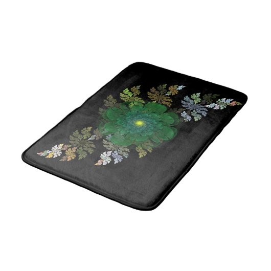 Green Fractal Flower Bath Mat (Gekanteld)