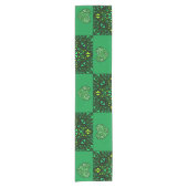 Green Fractal Hearts Table Runner Korte Tafelloper (Voorkant)
