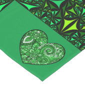 Green Fractal Hearts Table Runner Korte Tafelloper (Hoek)