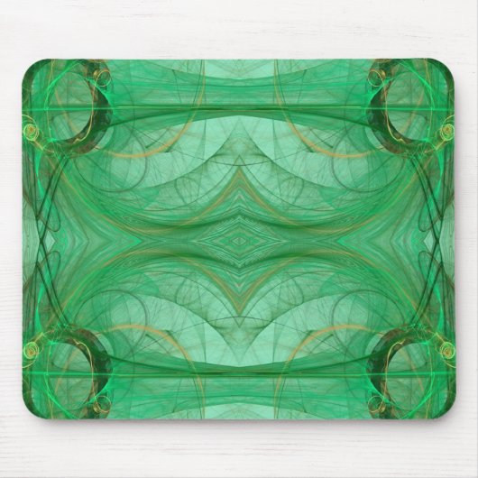 Green Fractal Mousepad Muismat (Voorkant)
