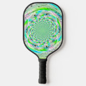 Green Fractal Pattern Pickleball Paddle (Achterkant)