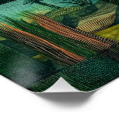 Green Framed Desert Art Grid – Levendige geometris Perfect Poster (Hoek)