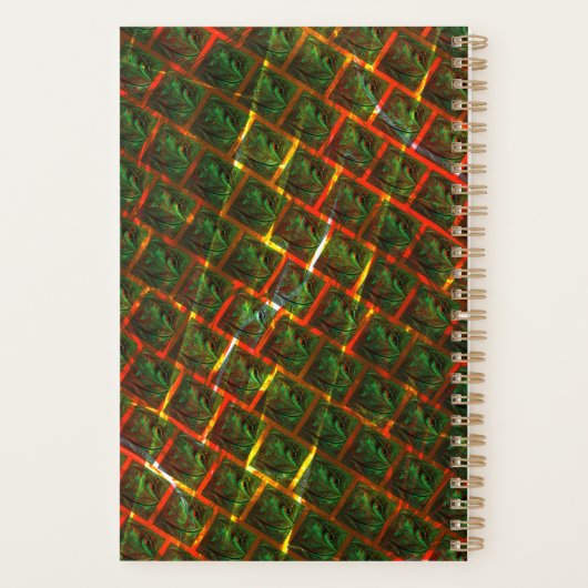 'Green framed eyes', scratches or red grating. Planner (Achterkant)
