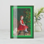 Green Framed Holiday Card Feestdagenkaart (Staand voorkant)