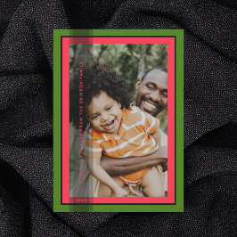 Green Framed Holiday Card Feestdagenkaart