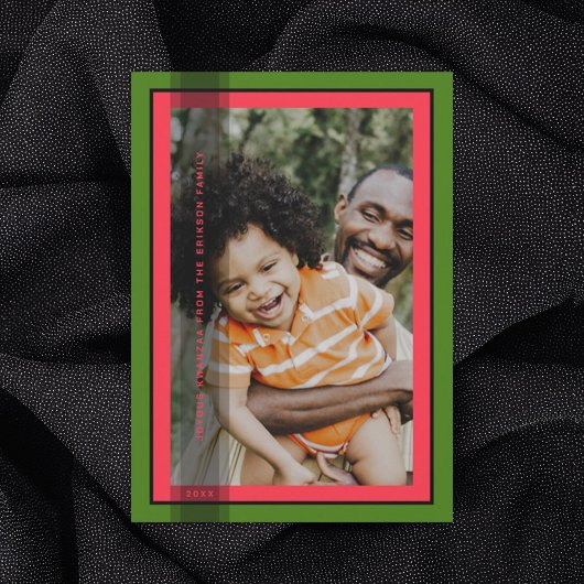 Green Framed Holiday Card Feestdagenkaart