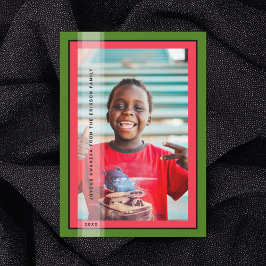 Green Framed Holiday Card Feestdagenkaart