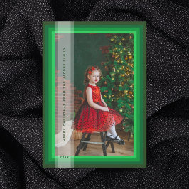 Green Framed Holiday Card Feestdagenkaart