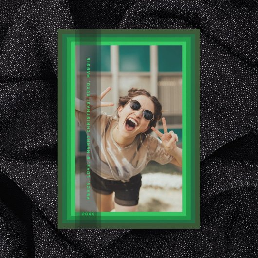 Green Framed Holiday Card Feestdagenkaart