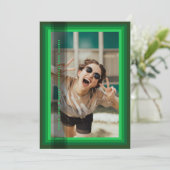 Green Framed Holiday Card Feestdagenkaart (Staand voorkant)