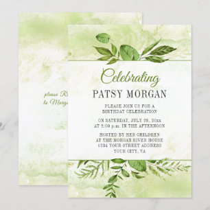 Green Framed Waterverf Splash Birthday Kaart