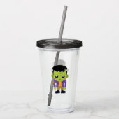 Green Frankenstein Monster Halloween Acryl Drinkbeker (Achterkant)