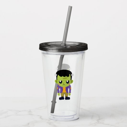 Green Frankenstein Monster Halloween Acryl Drinkbeker (Achterkant)