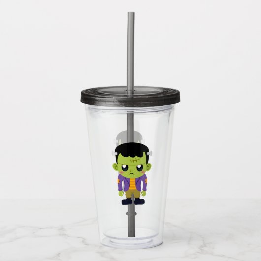 Green Frankenstein Monster Halloween Acryl Drinkbeker (Voorkant)