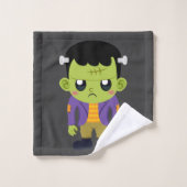 Green Frankenstein Monster Halloween Bad Handdoek (Wasdoekje)