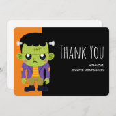 Green Frankenstein Monster Halloween Bedankkaart (Voorkant / Achterkant)