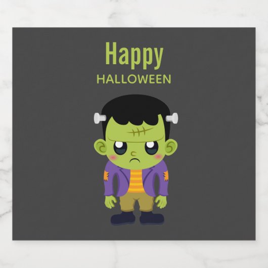 Green Frankenstein Monster Halloween Bier Etiket (Enkel label)