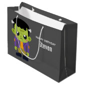 Green Frankenstein Monster Halloween Birthday Groot Cadeauzakje (Voorkant Gekanteld)